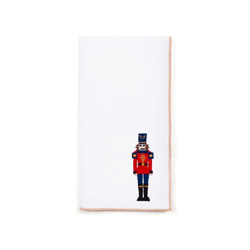 Roupa de mesa Nazaré branca, em algodão, com soldados bordados