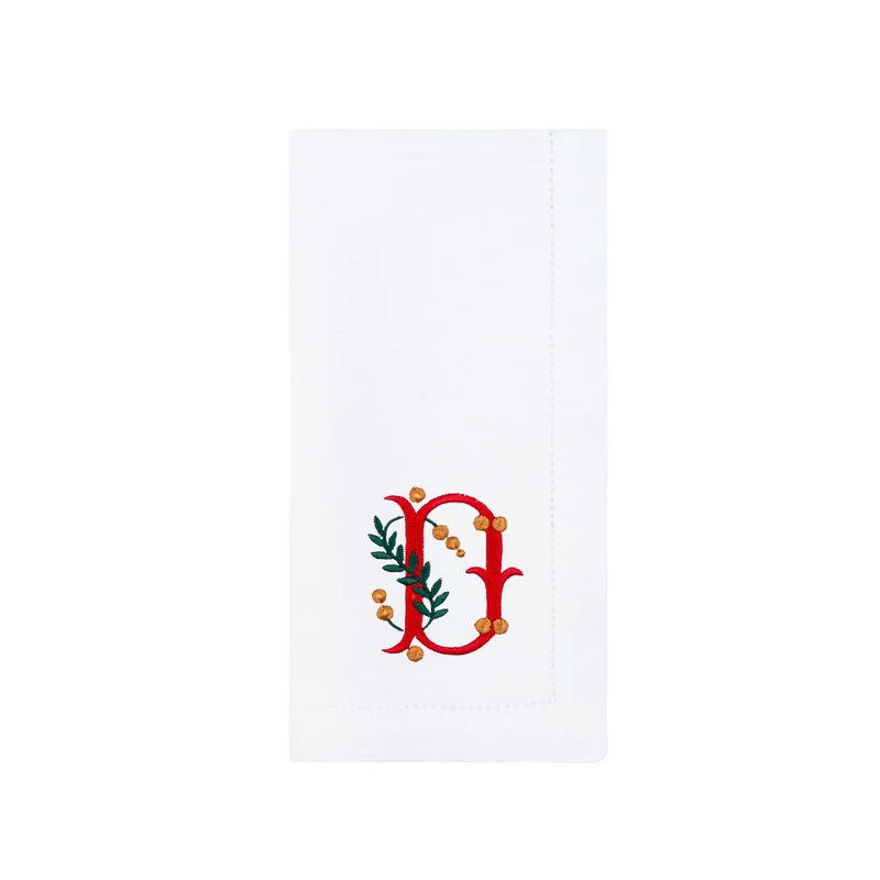 Roupa de mesa Mafra, em algodão, com letras de Natal bordadas