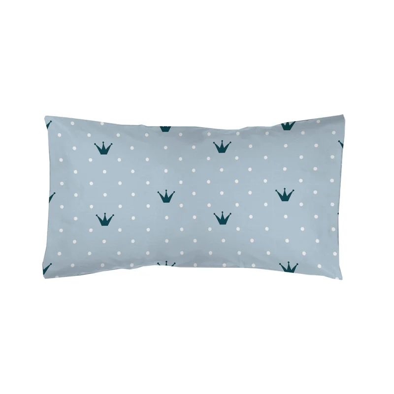 Funda de almohada Infantil estampada Coronas Azul