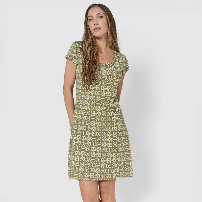 Camisón corto de algodón sagitario verde cacería