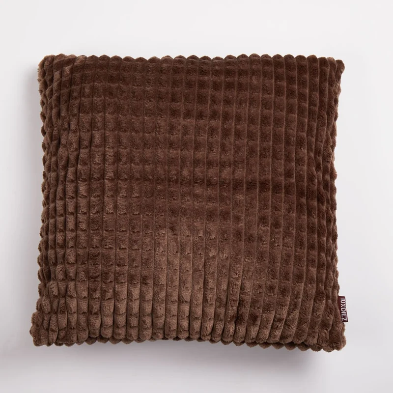 Funda de cojín coralina wafle marron