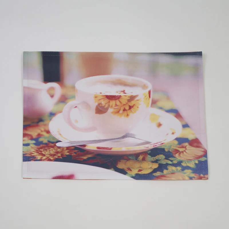 Mantel individual foto taza girasol