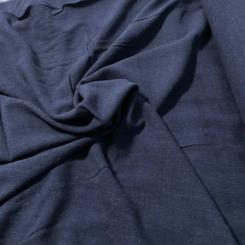 Tela de Viscosa y Lino 230g/m² 1.35m de ancho - Azul Marino
