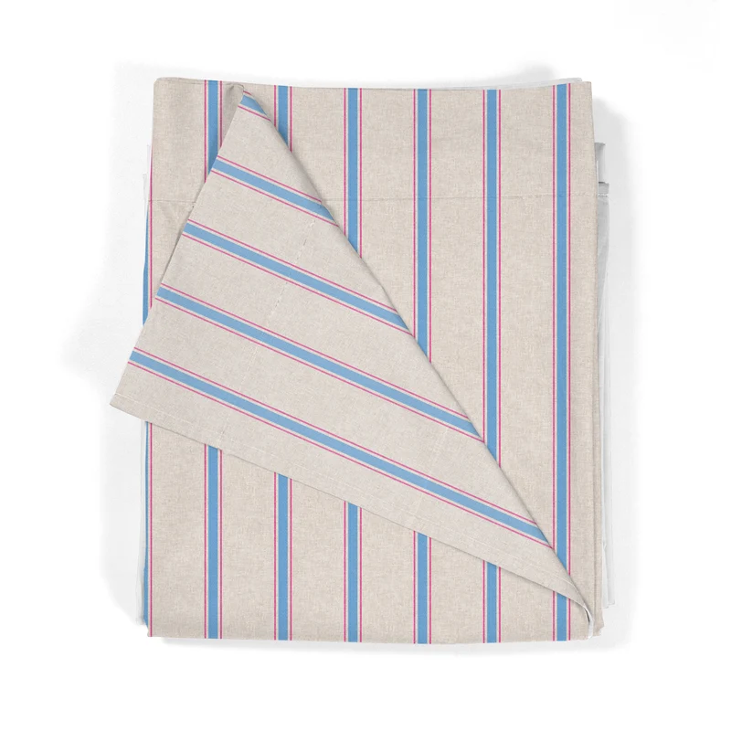 Juego Sábanas Estampadas Rayas Náutica Rosa Marino