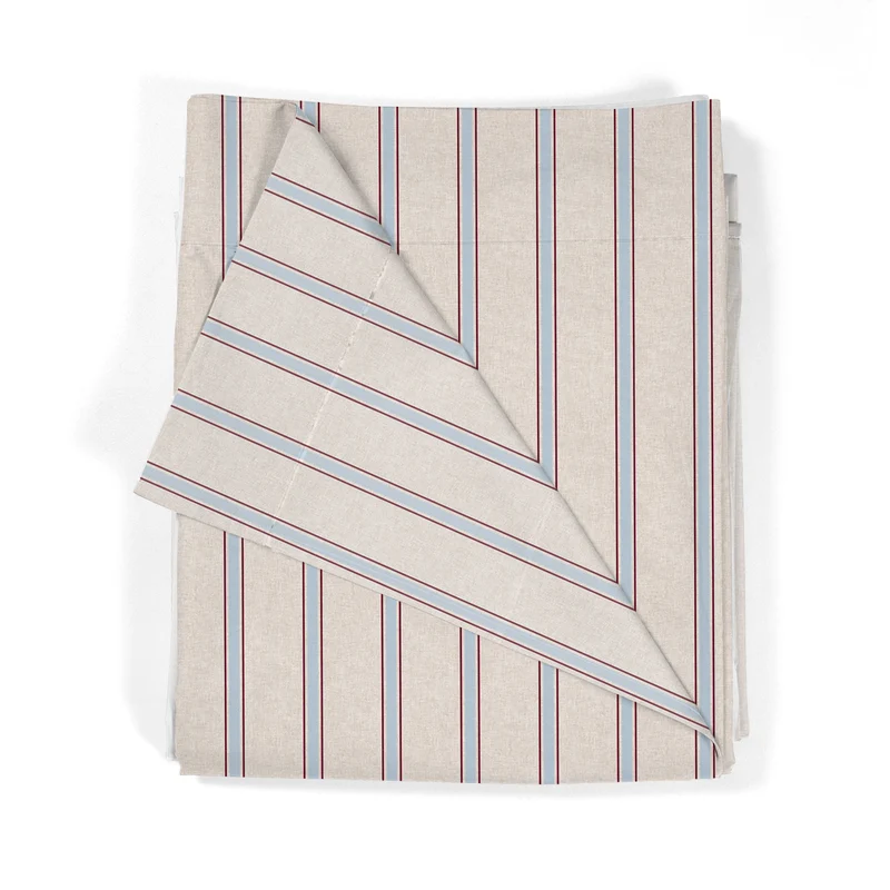 Juego Sábanas Estampadas Rayas Náutica Granate Agua