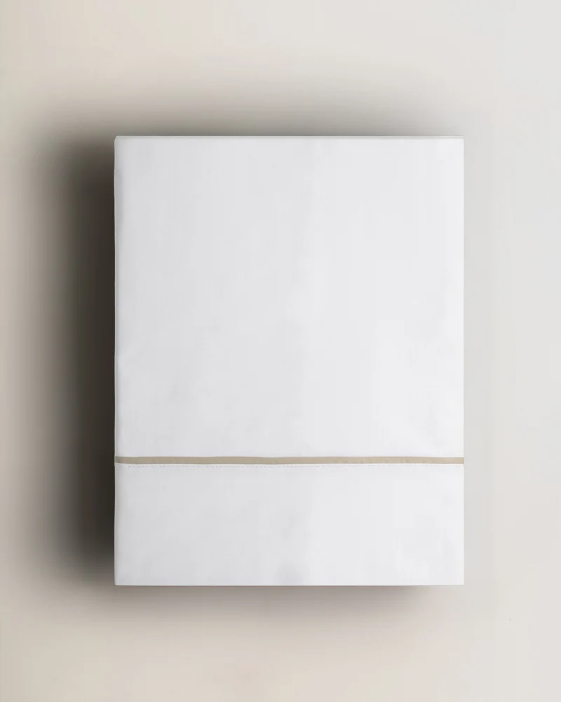 Juego sábanas algodón percal vivo blanco (180 hilos)