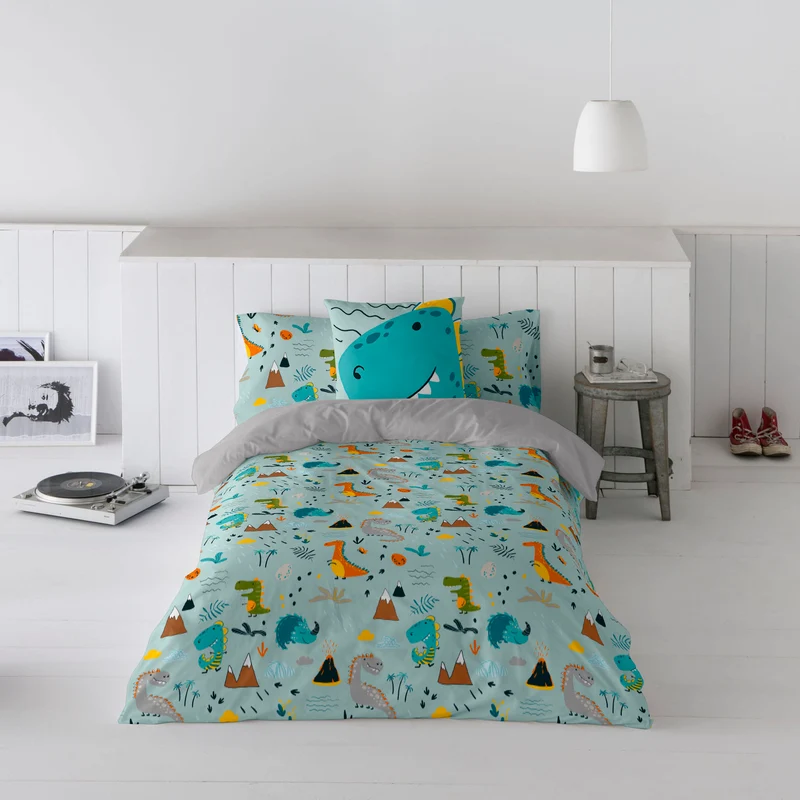 FUNDA NÓRDICA ESTAMPADA INFANTIL SAURUS 100% ALGODÓN