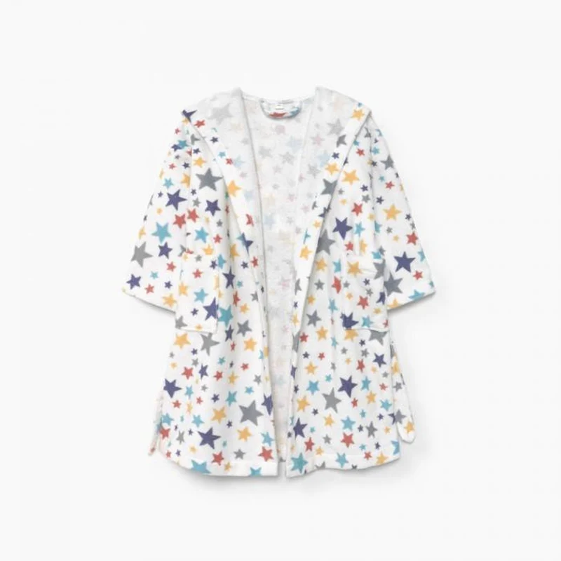 Albornoz infantil de algodón con estampado estrellas Multies