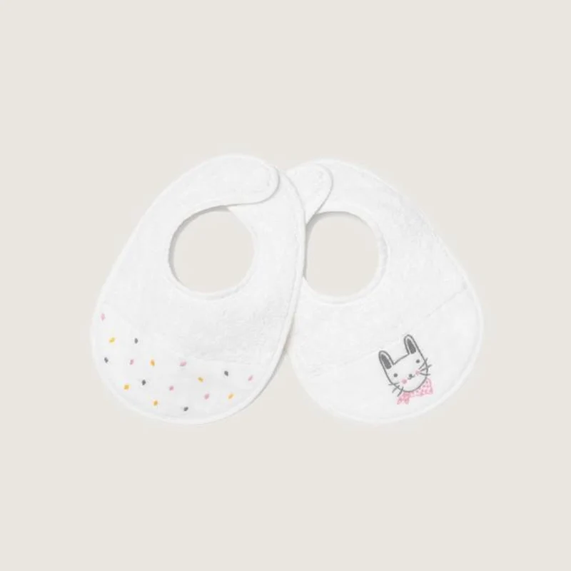 Set de 2 baberos algodón bordado Conet