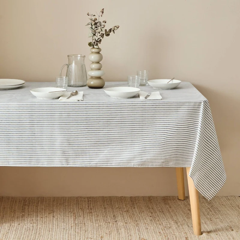 Mantel antimanchas resinado estampado de rayas Oxo