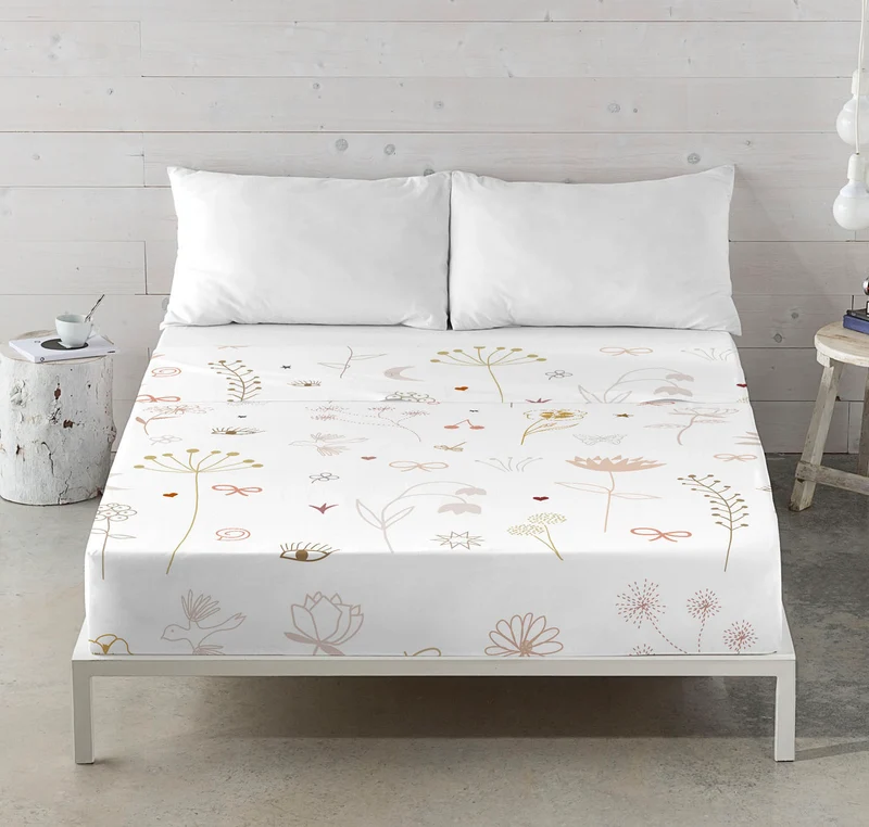 JUEGO SÁBANAS ESTAMPADAS FLOWERS CHAO 100% ALGODÓN