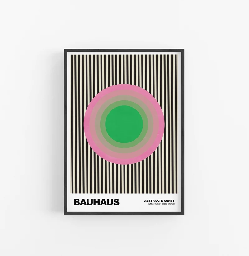 Cuadro Bauhaus Circulo Enmarcado Lineas