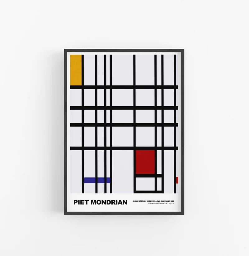 Cuadro Piet Mondrian .composition Lines Red Yellow