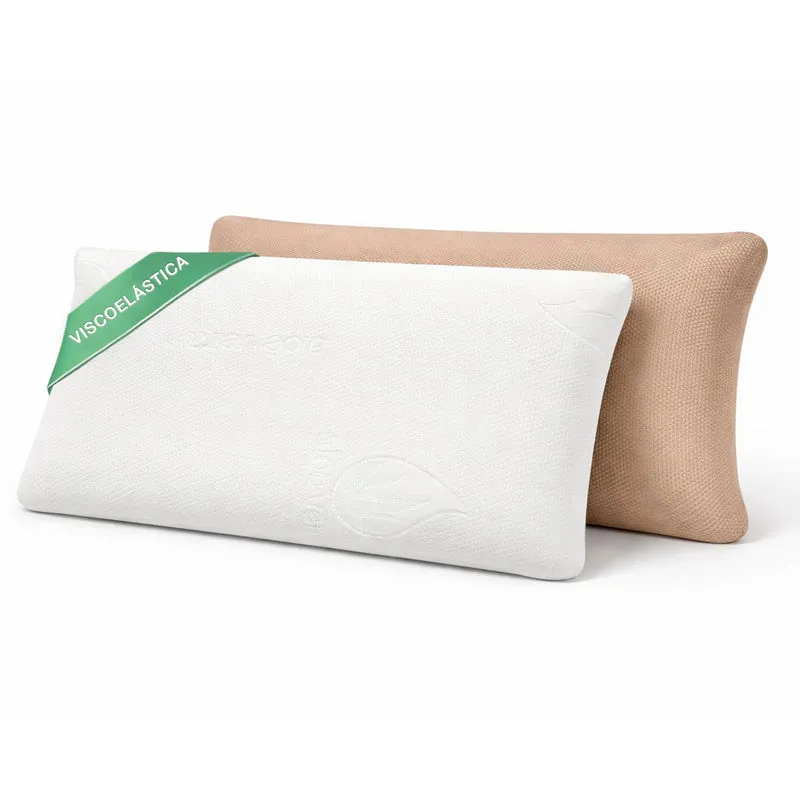 Almohada viscoelástica Suave y Relajante Aloe Vera Fresh 3D, Doble Cara- 70cm Pack 2