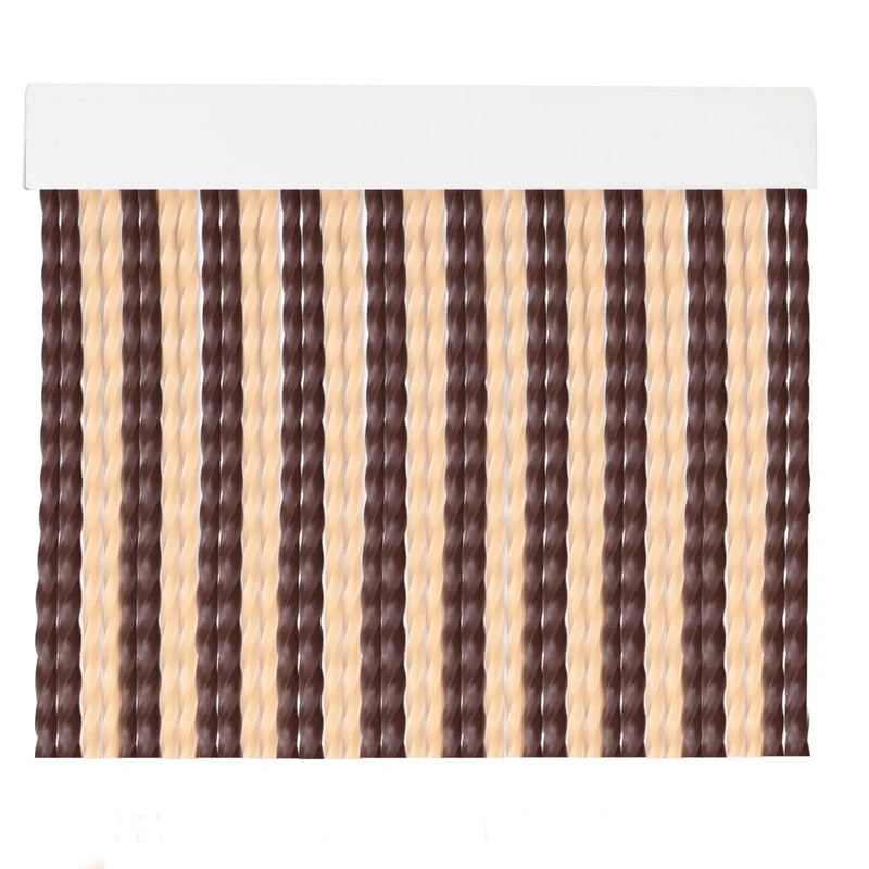 Cortinas para Interior o Exterior Cordón PVC de 90x210cm- Marrón+Vainilla C3