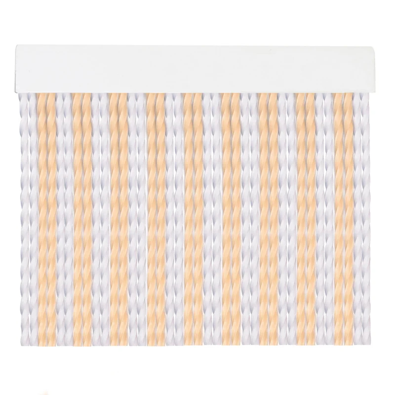 Cortinas para Interior o Exterior Cordón PVC de 90x210cm- Blanco+Vainilla C2