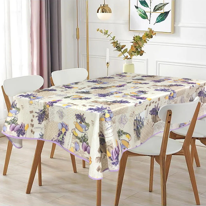 Mantel Antimanchas, Rectangular, Resistente, Impermeable- Lavanda