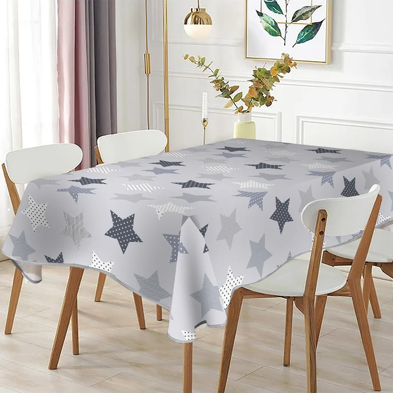Mantel Antimanchas, Rectangular, Resistente, Impermeable- Estrellas