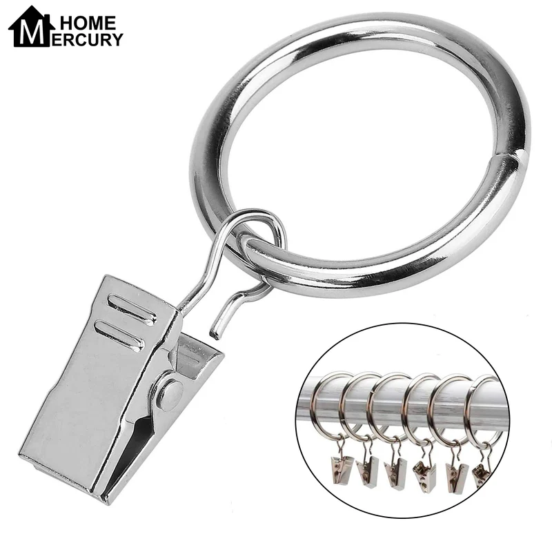 Anillos de Cortina, Ganchos Cortinas de Metal con Pinza, para Cocina baño Sala de Estar Anillas para Cortinas