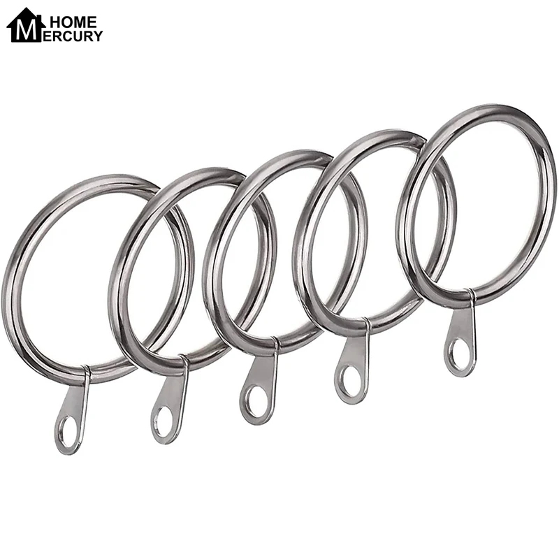 Anillos de cortina de Metal, ganchos colgantes para cortinas, varillas, anillos de gasa de alta resistencia. Plata-Dorado