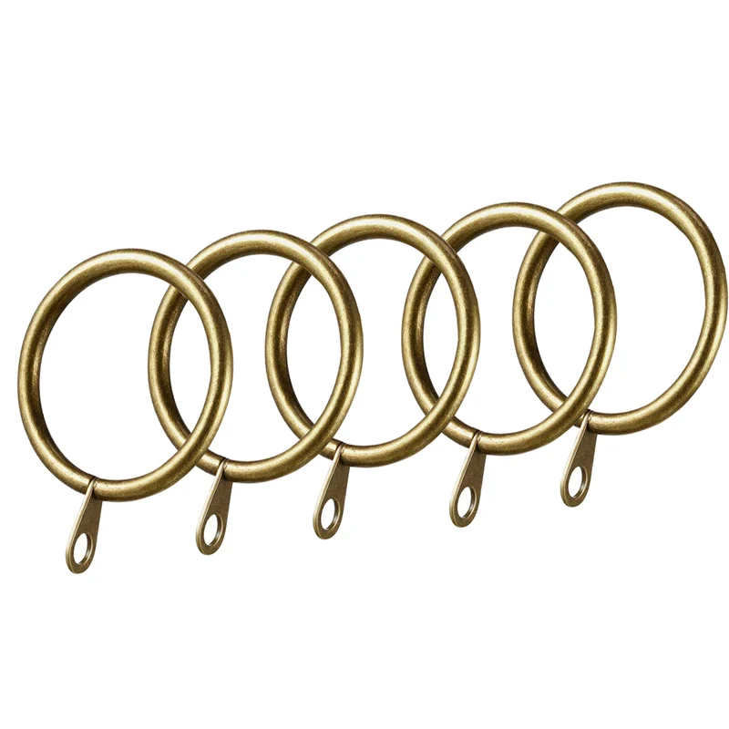 Anillos de cortina de Metal, ganchos colgantes para cortinas, varillas, anillos de gasa de alta resistencia. Plata-Dorado