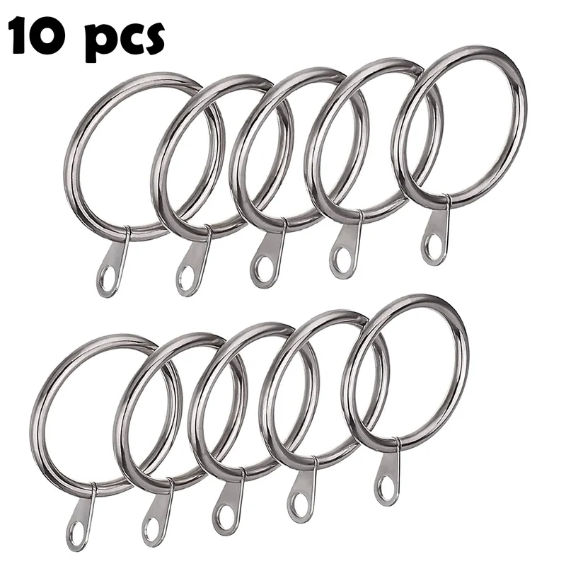 Anillos de cortina de Metal, ganchos colgantes para cortinas, varillas, anillos de gasa de alta resistencia. Plata-Dorado