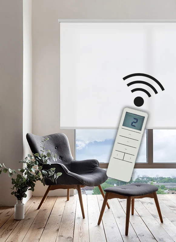Estor motorizado Traslúcido decorativo Blanco
