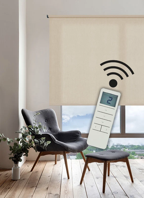 Estor motorizado Traslúcido decorativo Beige