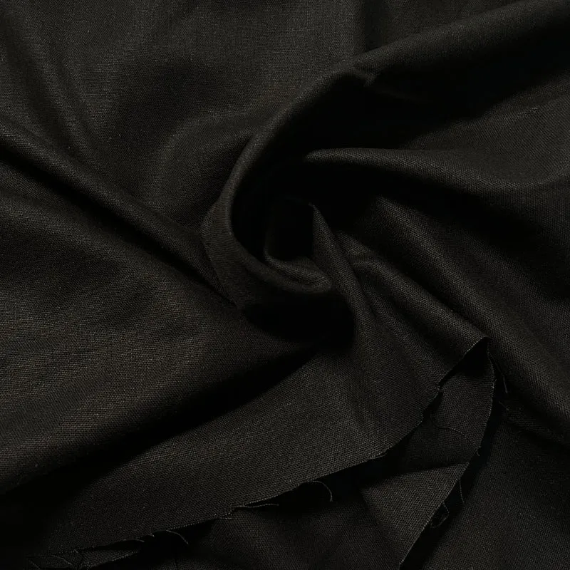 Tela de Mezcla de Lino 200g/m2 1.35m de Ancho | Negro