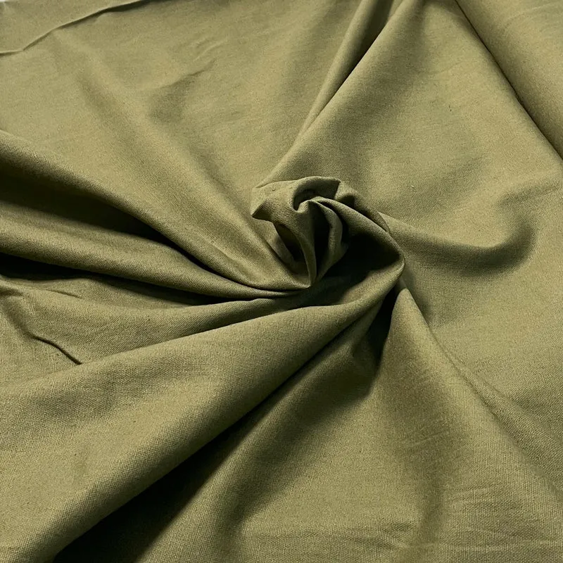 Tela de Mezcla de Lino 200gm2 1.35m ancho | Verde Militar