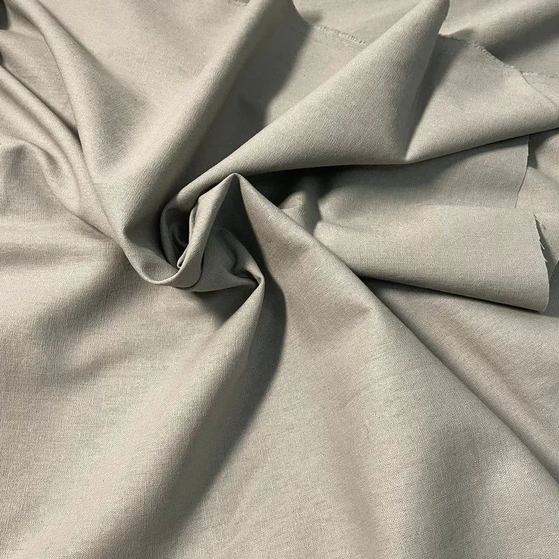Tela de Mezcla de Lino 200g/m2 1.35m de Ancho | Gris claro