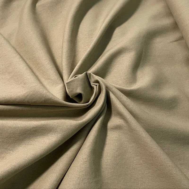 Tela de Mezcla de Lino 200g/m2 1.35m de Ancho | Beige oscuro
