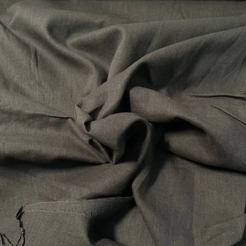 Tela de lino 100% 165 g/m² 1.3 metros de ancho - Antracita