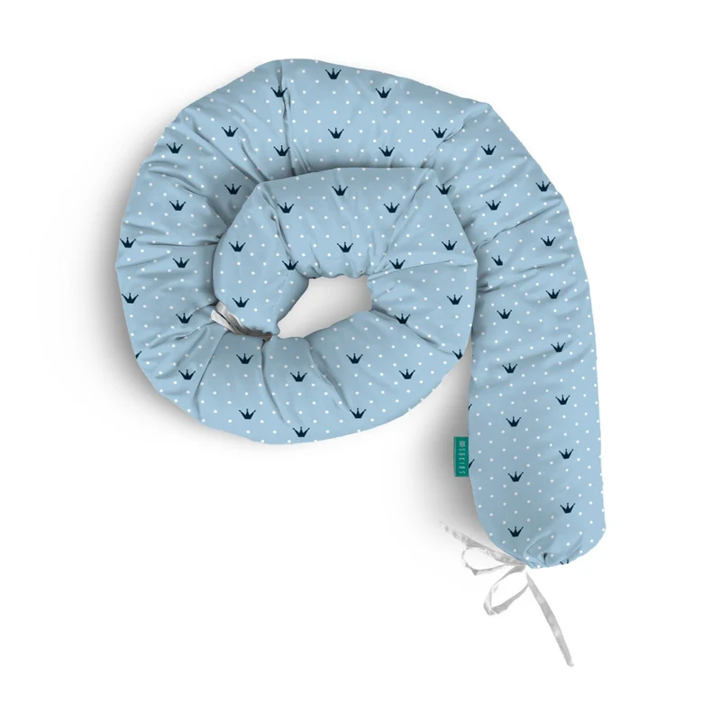 Rulo protector cuna Coronas Azul