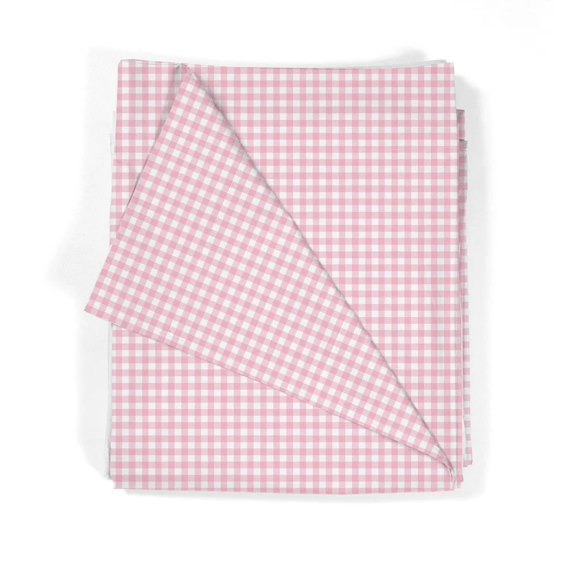 Juego Sábanas Estampadas Cuadro Vichy Rosa