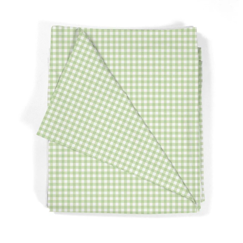Juego Sábanas Estampadas Cuadro Vichy Pistacho