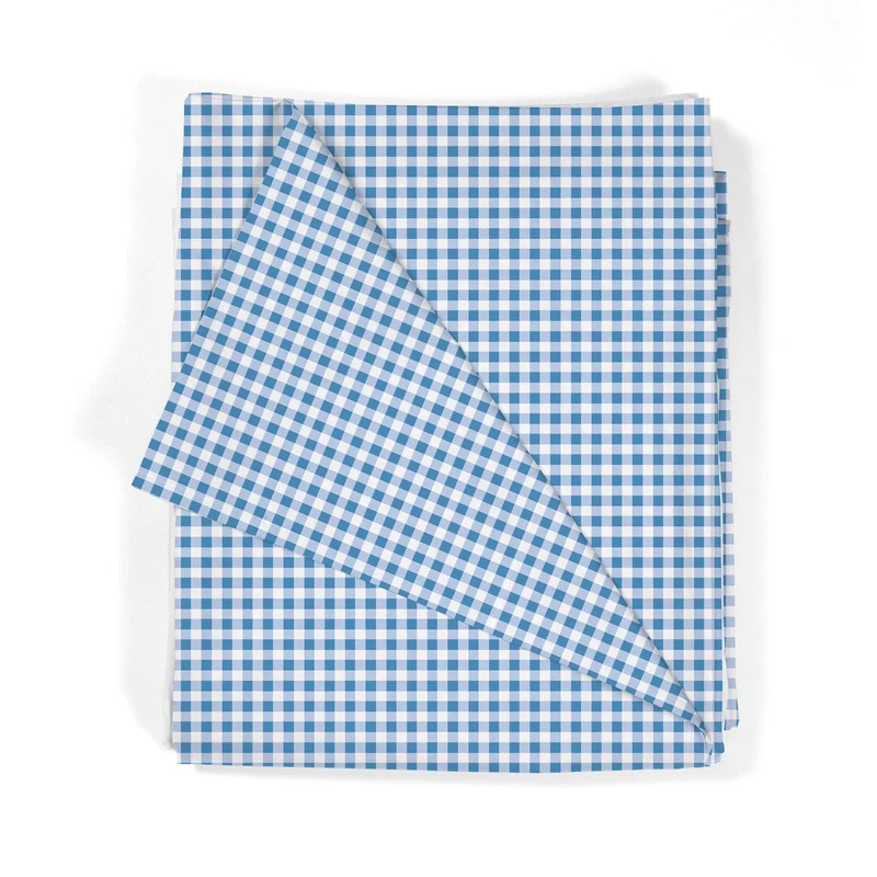 Juego Sábanas Estampadas Cuadro Vichy Azul Marino