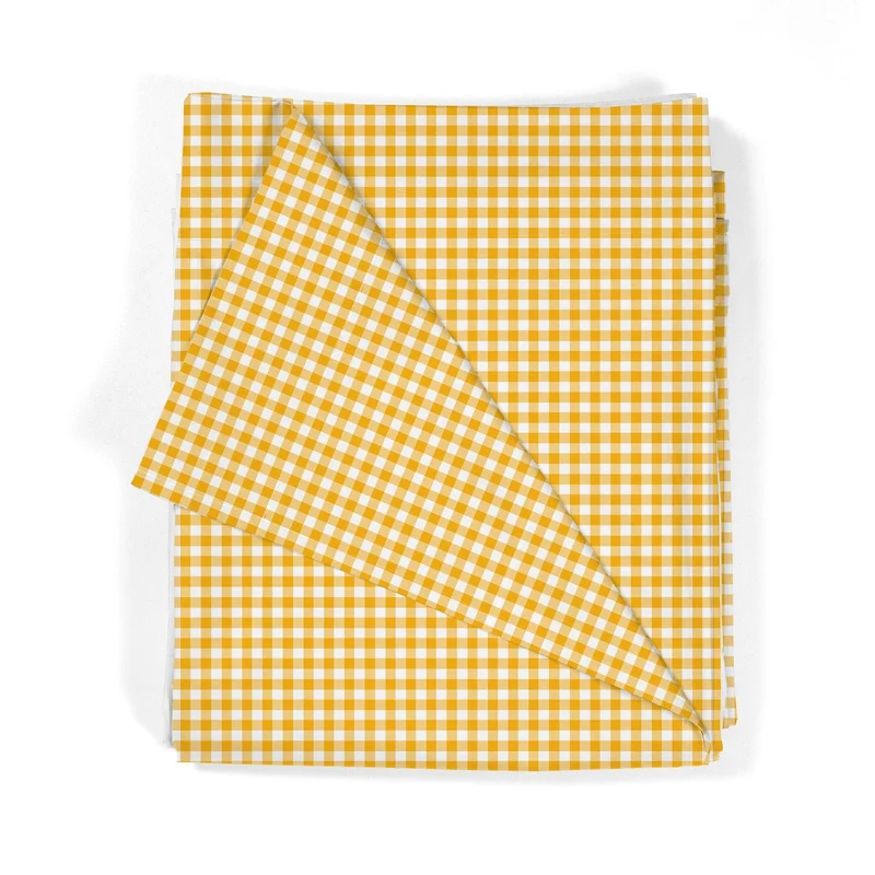 Juego Sábanas Estampadas Cuadro Vichy Amarillo