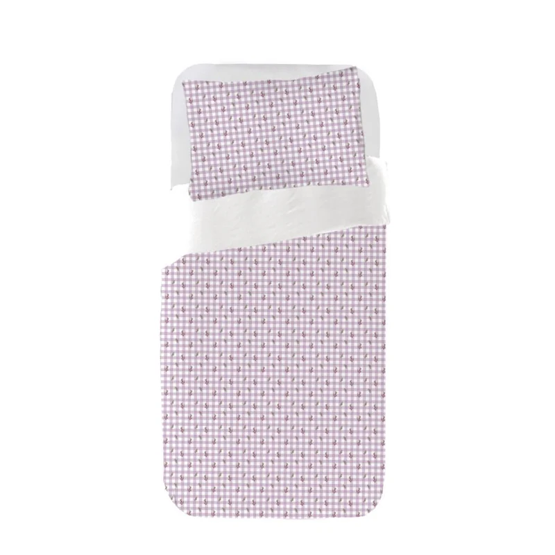Funda nórdica Infantil Flor Malva