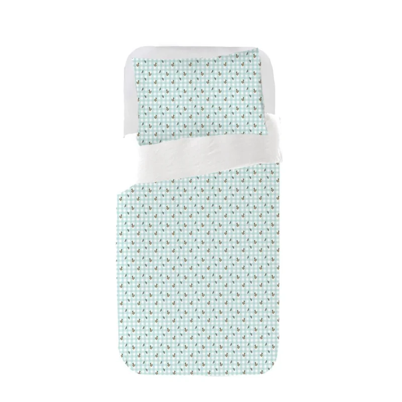 Funda nórdica Infantil Flor Agua Marina