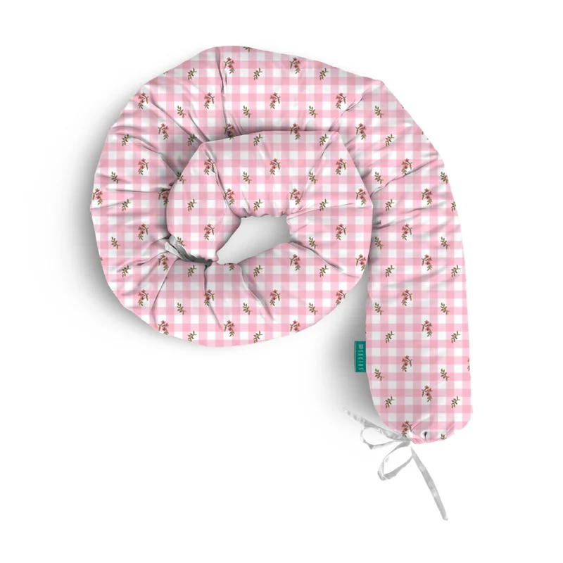 Rulo protector cuna Vichy Flor Rosa