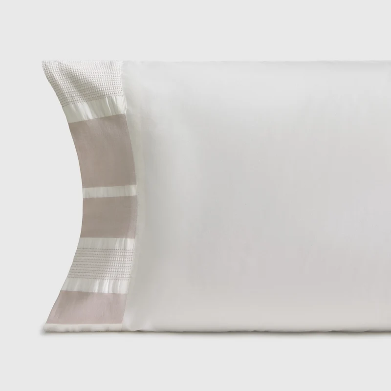 Funda de almohada algodón 180 hilos rayas bordadas Band