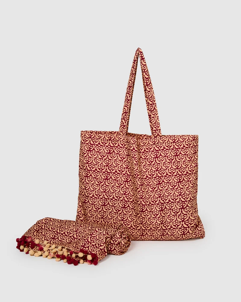Pack bolso + toalla pareo bosco buganvilla