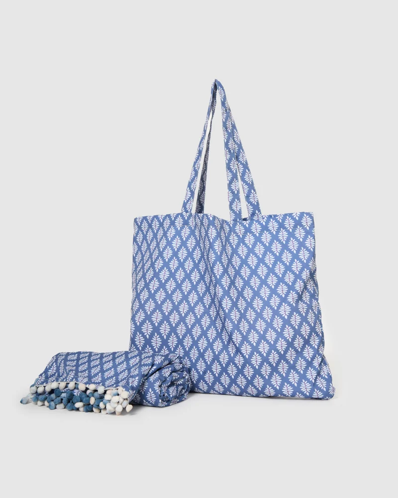 Pack bolso + toalla pareo zurich azul