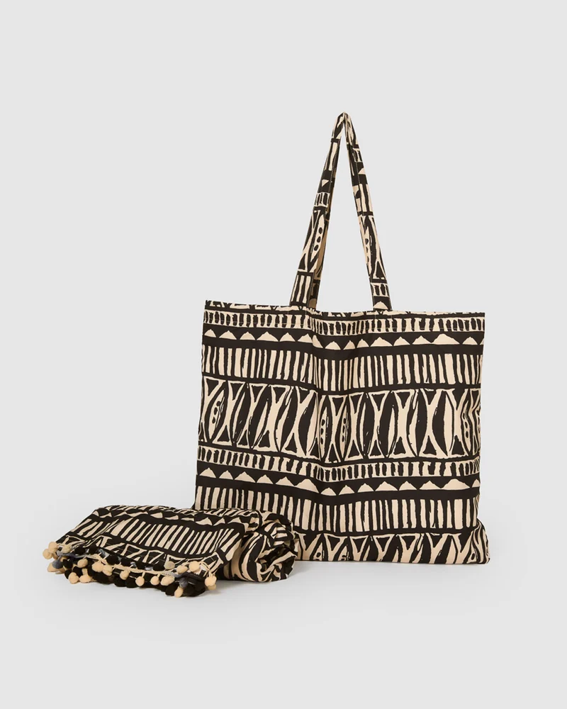 Pack bolso + toalla pareo tepec negro