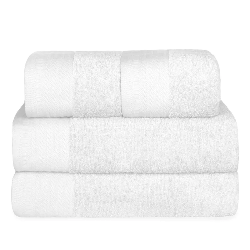 Juego de Toallas 100% Algodón de 500gsm. 2Baño+2Manos, Blanco