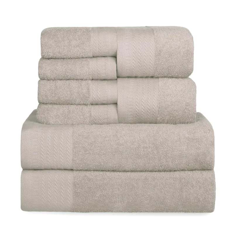 Juego de Toallas 100% Algodón de 500gsm.2Baño+2Mano+4Bide, Arena