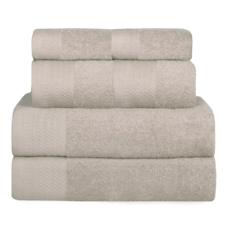 Juego de Toallas 100% Algodón de 500gsm.2Baño+2Mano+2Bide, Arena
