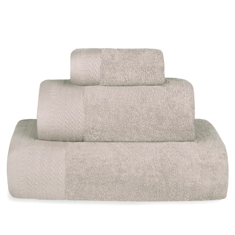 Juego de Toallas 100% Algodón de 500gsm. 1Baño+1Mano+1Bide, Arena
