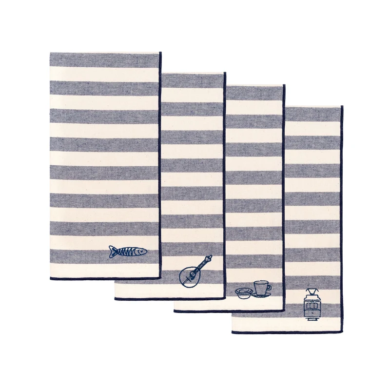 Roupa de mesa Barra, em algodão, com motivos inspirados em Portugal bordados